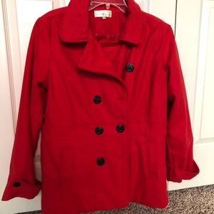 Red peacoat